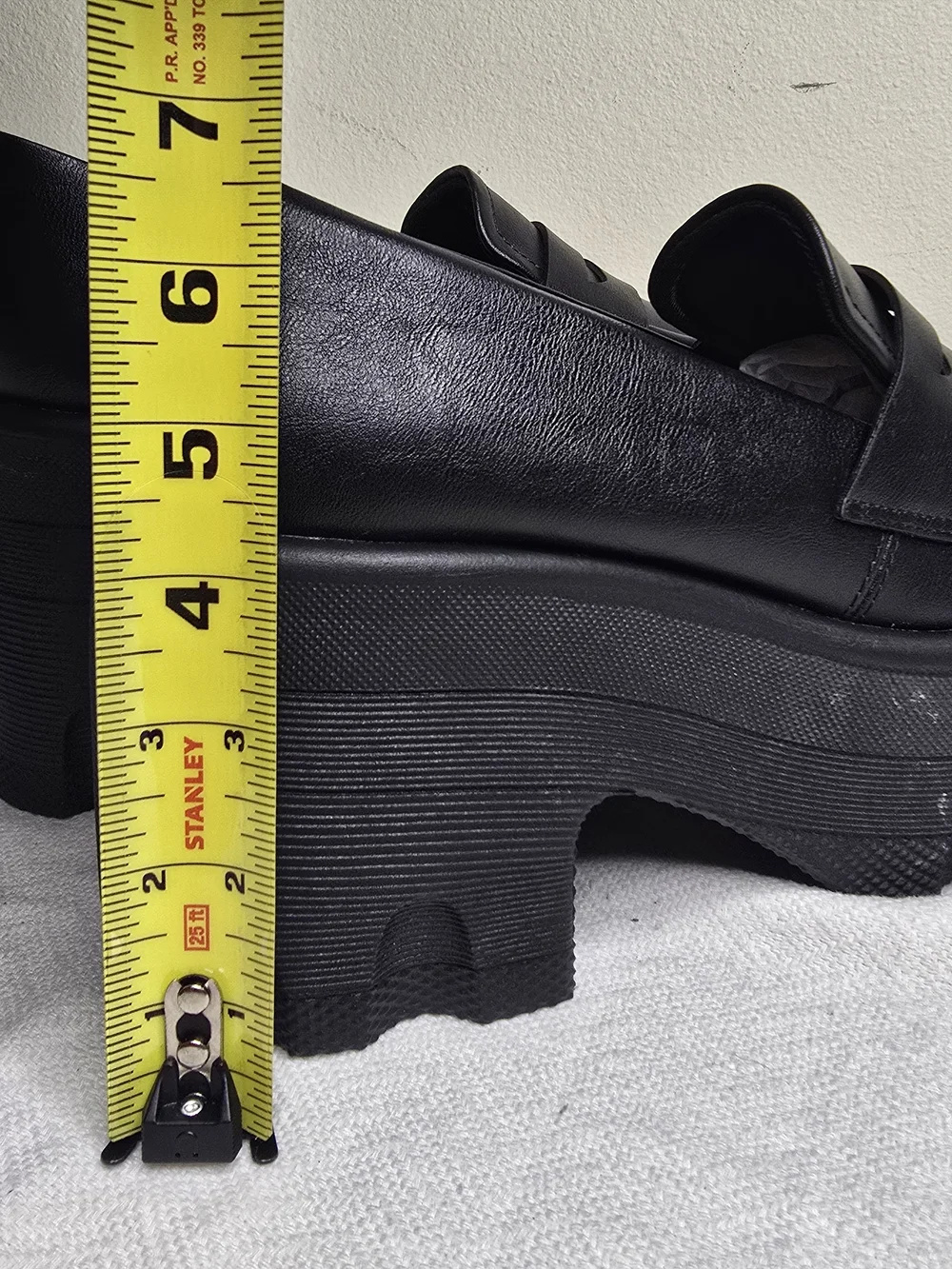 Bamboo Shorty-01 Black Chunky Platform Loafers – Women's Size 10